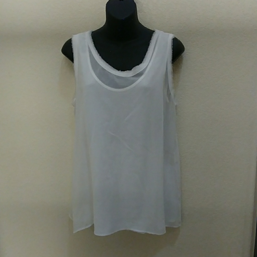 Stefanel Double Layered White Tank Top.